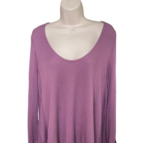 We The Free Thermal Fashion Shirt Oversize Fit Purple Top Size XS u - Picture 2 of 10
